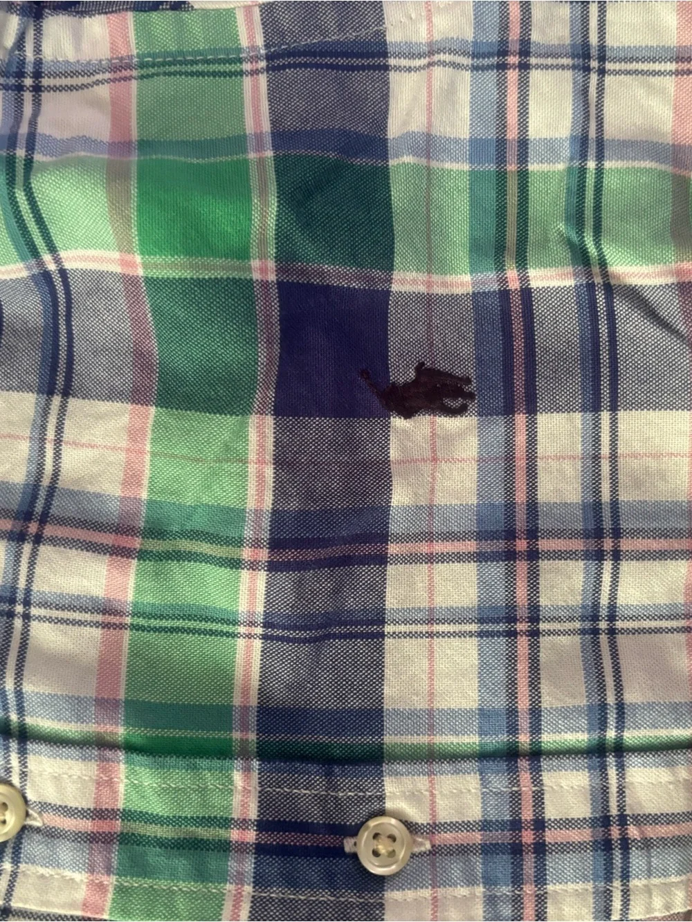 Lot of 4 Ralph Lauren Multicolor Plaid Cotton Button-Down Shirts — $60